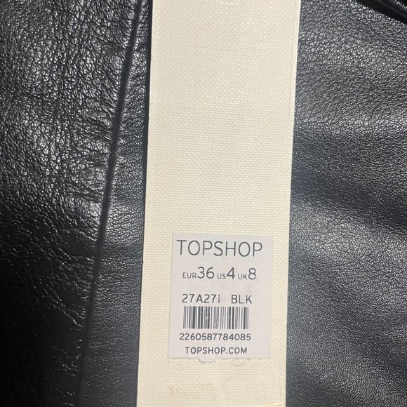 NWT | TOPSHOP | Midi Black Leather Skirt with Zipper Details | US 4 - Picture 9 of 13